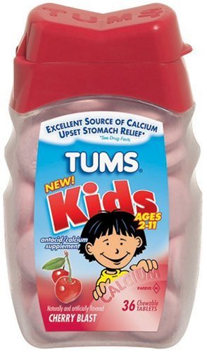 Tums Kids Chewable Tablets, Cherry Blast, 36-Count Bottles (Pack of 3)