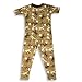 B.T. Kids - Boys 2-Piece Short Sleeved Cotton Pajama Set, Brown (Size 4)
