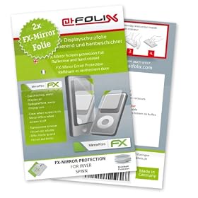 atFoliX FX-Mirror Miroir-Ecran-Protecteur pour IRiver Spinn (2 pieces) - R�fl�chissants et � rev�tement dur! La plus haute qualit� - Made in Germany!
