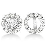 Round Cut Diamond Earring Jackets 14k White Gold (1.00ct)