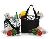 BlueAvocado CRSKTBLW Cruiser Kit Reusable Grocery Bag System, Black Wildflower