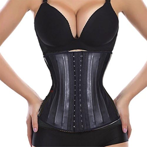 VOLALO Women 25 Steel Bone Latex Waist Cincher Corset With Three Rows of Hooks