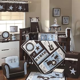 Rock 'N Roll 4 Piece Baby Crib Bedding Set by Lambs & Ivy