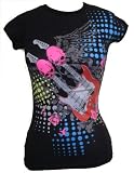 Living Dead Souls Womens TOP- DOUBLE GUITAR WITH SKULL- Assorted Colors