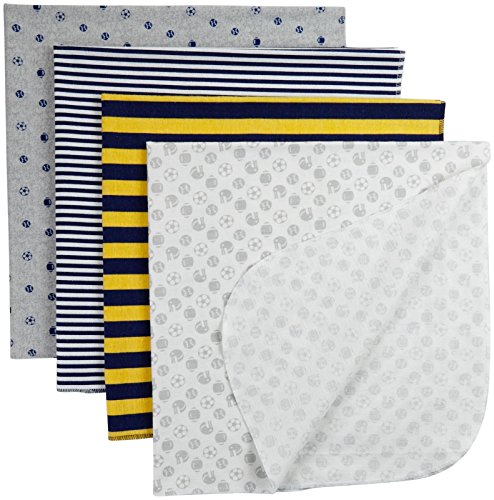 Gerber baby-boys newborn 4 pack flannel blanket sports,…