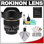 Rokinon 14mm f/2.8 Manual Focus Aspherical Super Wide Angle Lens + Accessory Kit for Sony Alpha DSLR-A230, A290, A330, A380, A390, A450, A500, A550, A850 Digital SLR Cameras