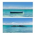 Set of 2 Printed Canvas - Boat On Buoy (12 x 24" Each)