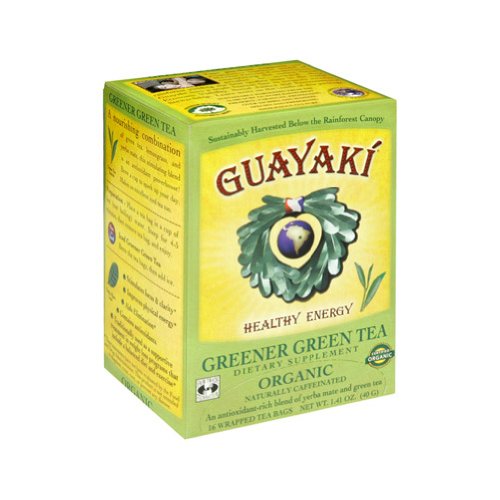 Guayaki Greener Green Tea Blend, Tea Bags, 16-Count Packages (Pack of 6)