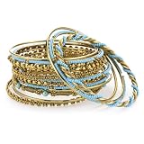 Leslie Danzis Set of 15 Turquoise and Gold Eth