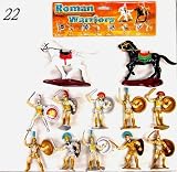 Roman Warriors Figure Playset (10 Warriors w/Shields & Weapons & 2 Horses) (Bagged) by BMC