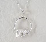 Sterling Silver Napping Kitty Necklace