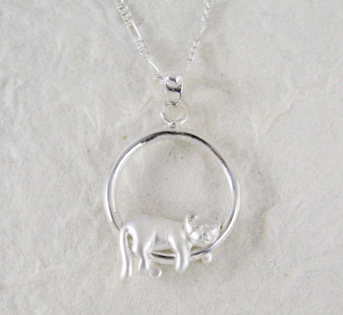 Sterling Silver Napping Kitty Necklace