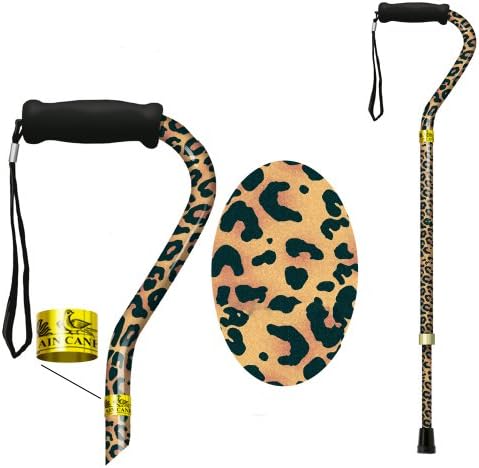Main Cain Authentic Designer Cane Adjustable Shepherd Cane, Leopard Cane