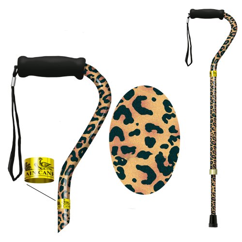 Main Cain Authentic Designer Cane Adjustable Shepherd Cane, Leopard Cane