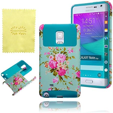 Note Edge Case, Samsung Galaxy Note Edge Case, CQSTORE(TM) for Samsung Galaxy Note Edge,2in1 High Impact Full Protection Nice Coating Case with Floral Pattern(blue)