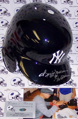 Reggie Jackson Hand Signed New York Yankees Authentic Batting Helmet - Autographed MLB Helmets and Hats
