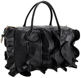 Steve Madden Ruffles Satchel,Black,one size