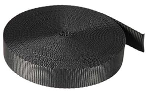 1" Inch 10 Yards Black Nylon Heavy Webbing