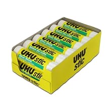 Saunders UHU Glue Stick, 1.41 oz., White, Pack of 12 (99655)
