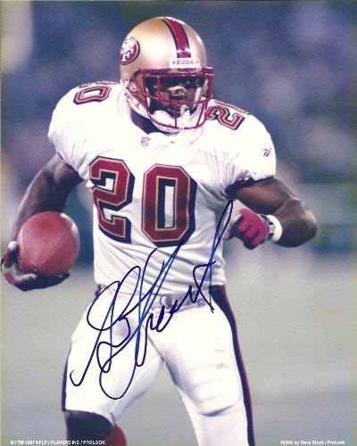 GARRISON HEARST,SAN FRANCISCO 49ERS,NINERS,GEORGIA BULL DOGS,SIGNED,AUTOGRAPHED,8X10 PHOTO,COA, RARE HARD PHOTO TO FIND