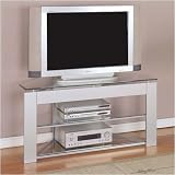 Glossy Silver TV Stand by AtHomeMart