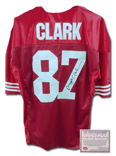 Dwight Clark San Francisco 49ers Autographed/Hand Signed Authentic Style Home Red Jersey