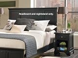 Home Styles Bedford Queen Wood Panel Headboard 2 Piece Bedroom Set in Ebony