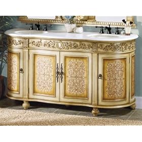 Royal Four door Double Sink Cabinet With Ivory Finish, WHITE, IVORY by Home Decorators Collection