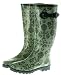 Couture Discount Damenstiefel Regenstiefel Gummistiefel Muster Grün (ST150)