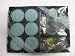 Flower Shaped T-light Holder with 6 T-light Candles and Dried Flower Petals (blue)