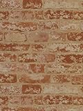 FAUX BRICK WALLPAPER, TAN & RUST