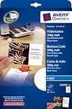 Produkt-Bild: Avery Zweckform, C32096-10, 10 Blatt, Visitenkarten, inkjet Spezialbeschichtet, leinenstruktur, 200g, schnittglatte Kanten