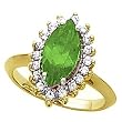 14K Yellow Gold Chatham Created Emerald and Diamond Ring