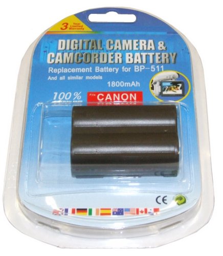 Li ion Equivalent to Canon BP 508 BP 511 BP 511A BP 512 BP 514 Battery