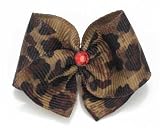 Puppy Kisses “Leopard” Dog Hair Bow – Metal barrette closure, Made with SWAROVSKI ELEMENTS