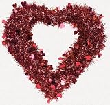 Wedding Table Decorations : Red Paper Roses Heart Wreath / Red