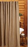 IMAGE OF Shower Curtain - York Ticking Black Stripes - Primitive Country Rustic Fabric Bath