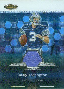 2003 Finest 103 Joey Harrington JSY C (Football Cards) Detroit Lions (Piece of Game Used Jersey)