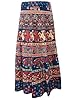 Blue Wrap Skirt- Animals Printed Cotton Wraparound Indian Long Skirts, Gift for Her