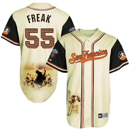 MLB Men's San Francisco Giants Tim Lincecum Signature Series Jersey (Ivory/Black, X-Large)