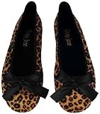 Daisy Jane Womens Ballerina Leopard Ballet Flat Shoes with Bow (Size 9)