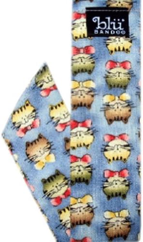 BLUBANDOO NECKBANDOO- PET WHISKERS PRINT (Grey Kitties) NECK COOLER
