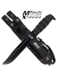 Sports: MX-8079BK. M Tech Xtreme Tactical Fixed Blade Knife 12" Overall Mtech Xtreme Fixed Blade Combat Tactical Bowie Knife Fixed Blade Knife 12" Overall Length 6.5" Black Stainless Steel Blade 5MM Thick Drop Point Blade with Blood Groove Black G10 Handle 14.75" Thick Handle Includes Molle Sheath with Lanyard KNIFE fixed blade knife hunting sharp edge steel - dixedsteell