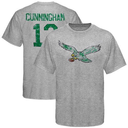 Philadelphia Eagles Randall Cunningham Reebok Throwback Distressed T Shirt (XXL)