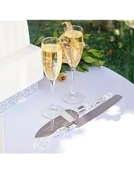 Baby Keepsake: Simplicity Champagne Flutes and Cake Server Set by CATHYSCONCEPTS Wedding Favors