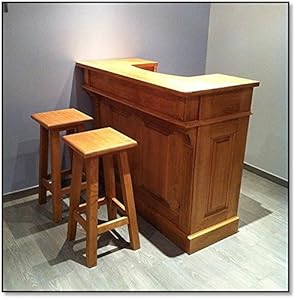 Meuble Comptoir Bar en pin massif naturel 1m20 + range verres