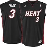 Dwyane Wade Jersey: adidas 2010 Black Replica #3 Miami Heat Jersey