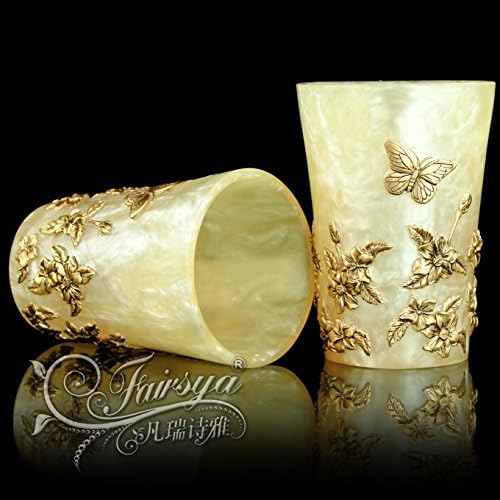 Toothbrush Holders Bathroom European Style Luxury Nobility Resin Butterfly Gold Cup Toothbrush Holder (Pair)