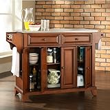 Crosley Furniture Newport Stainless Steel Top Kitchen Island in Classic Che ....