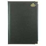 Premium Padded Leathergrain 2012 Day To A Page Diary A4 With Brass Corners & Gilt Edge Pages - Black